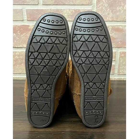 Minnetonka Tall Studded Strap Boots 1642 Brown Leather Women's Size 7 - Picture 8 of 9